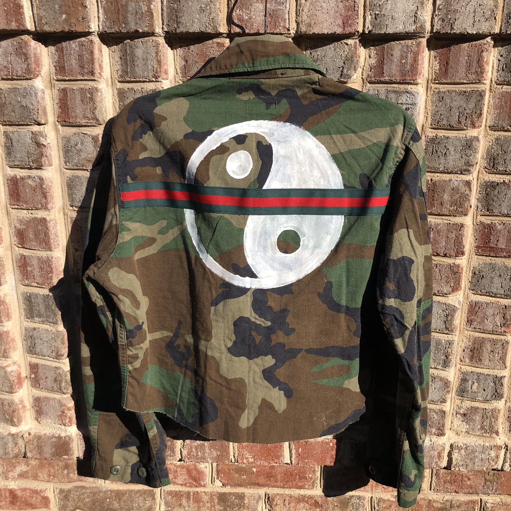 Yin Yang Blessed Hand Painted Camo Cropped Jacket – Royalty Boutique