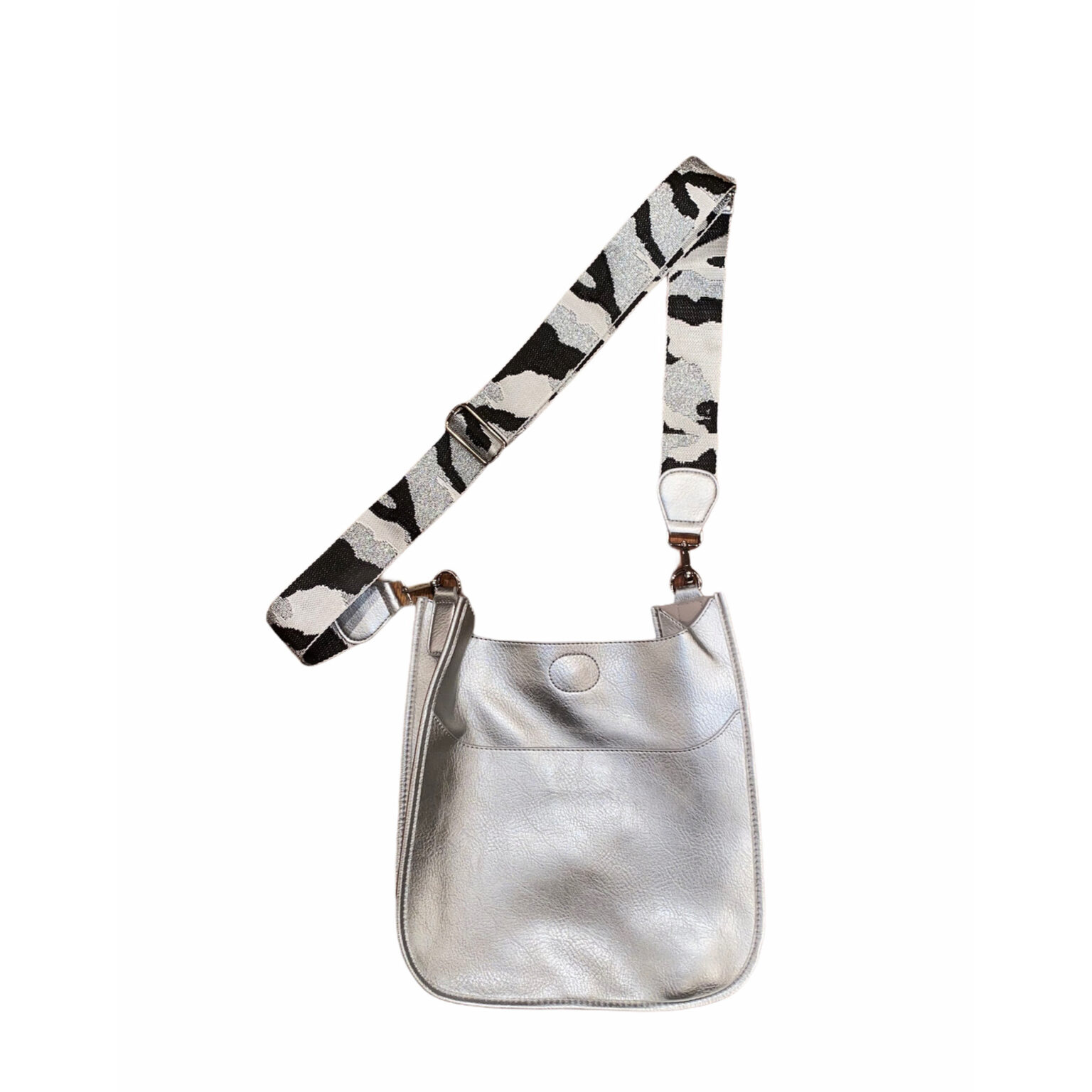 Silver Crossbody/Camo Strap Messenger Bag Royalty Boutique